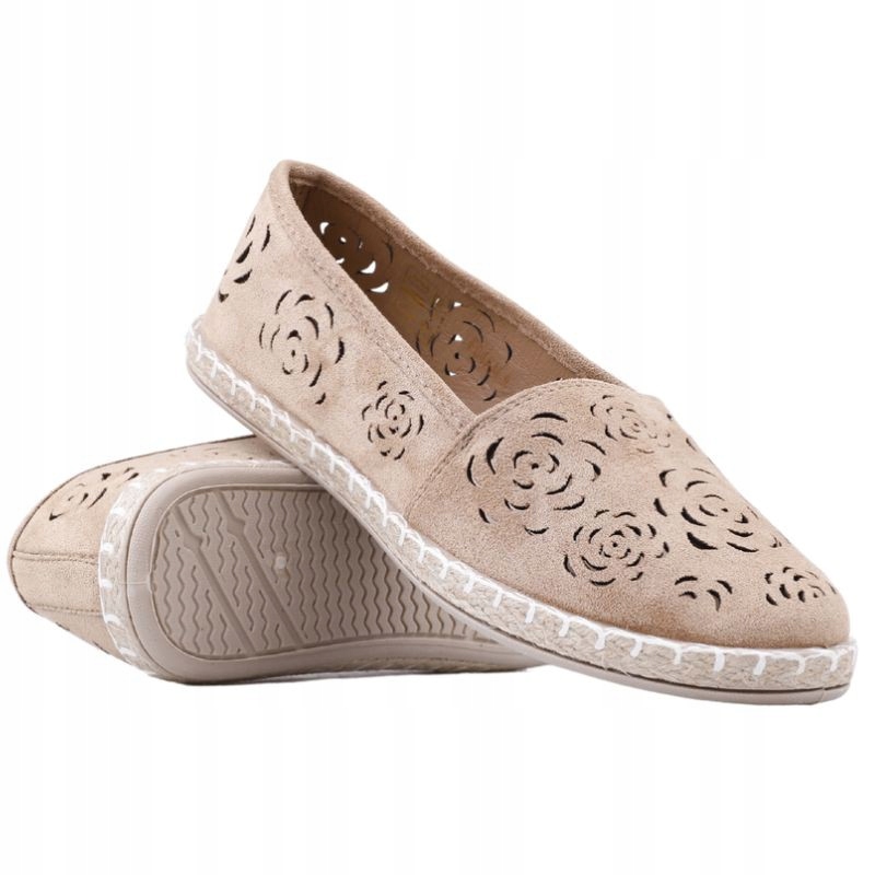 BEŻOWE ESPADRYLE DAMSKIE WSUWANE TENISÓWKI PŁASKIE PÓŁBUTY TRAMPKI Rozmiar 40