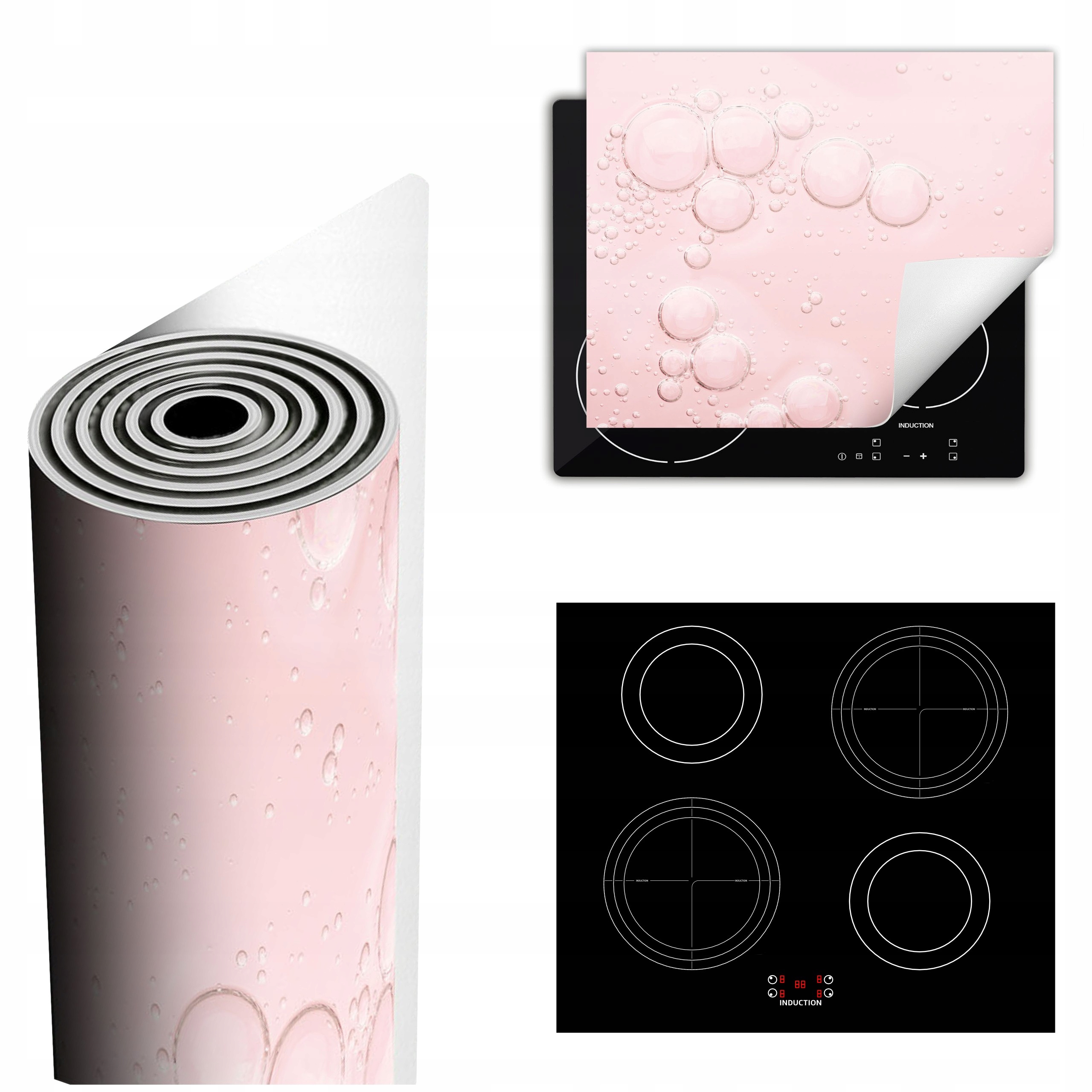 Ochranná Podložka Na Sporák Má Více Místa 60x52 růžová bublinky