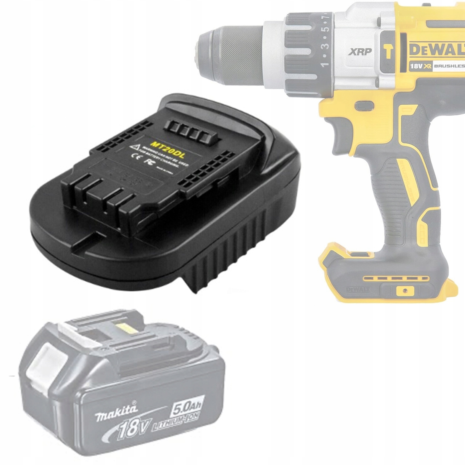 Adapter Akumulatora Konwerter Przejsciówka Makita 18V Do Narzędzi Dewalt