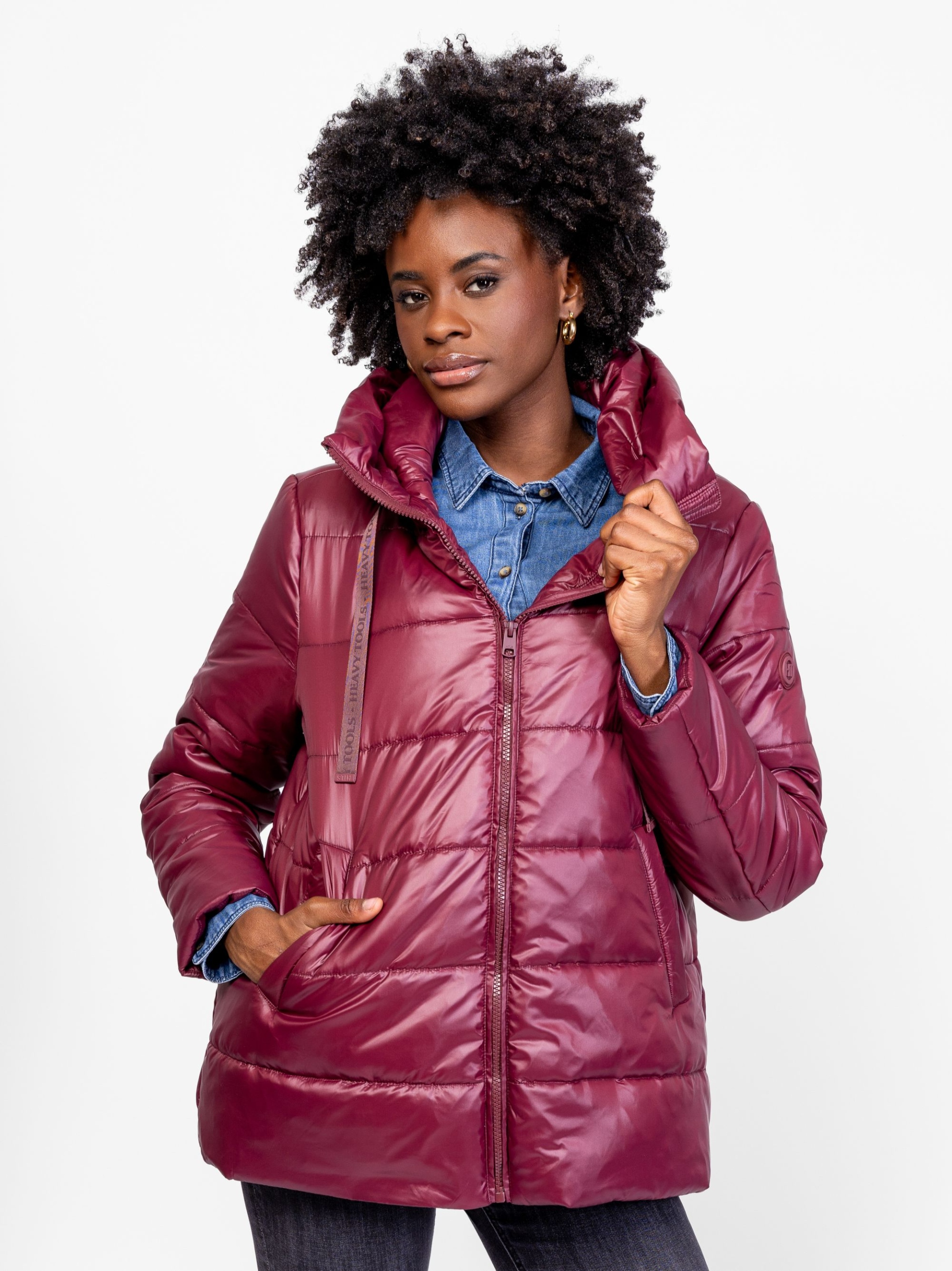 Heavy Tools Dámská Zimní Bunda Prošívaná NIAW25 Wine Bordová S