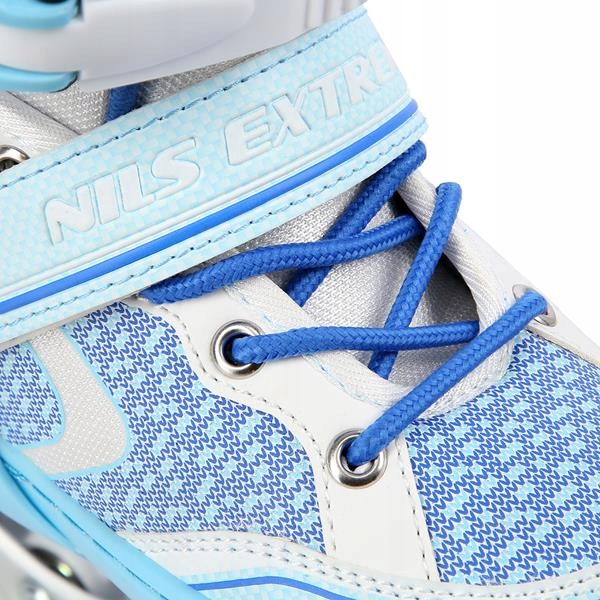 REGULOWANE ROLKI ŁYŻWOROLKI REKREACYJNE KOŁA KAUCZUK NILS ABEC-7 Rozm 35-38 Kolor Niebieski