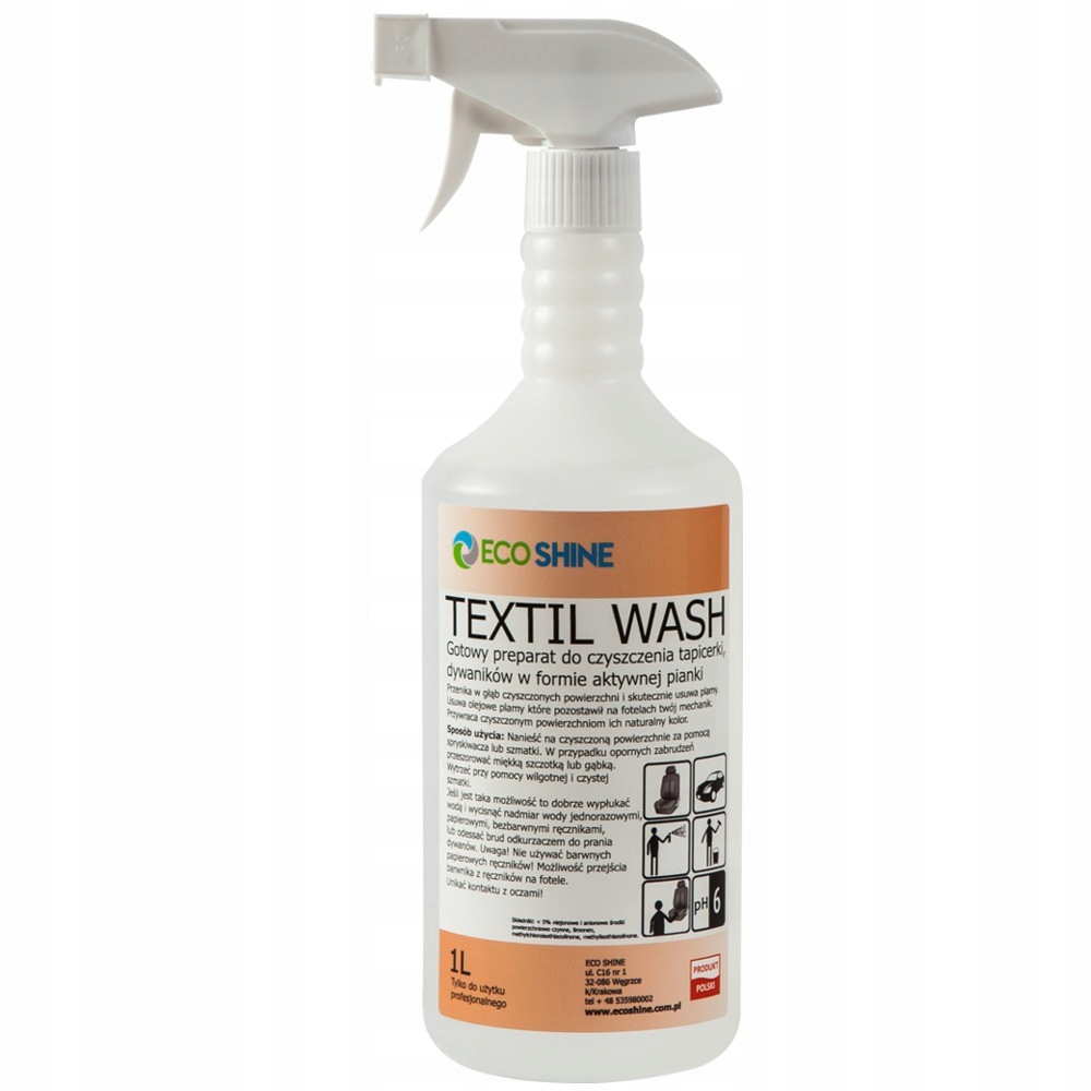 

Eco Shine Textil Wash 1L Pianka do Tapicerki Dywan