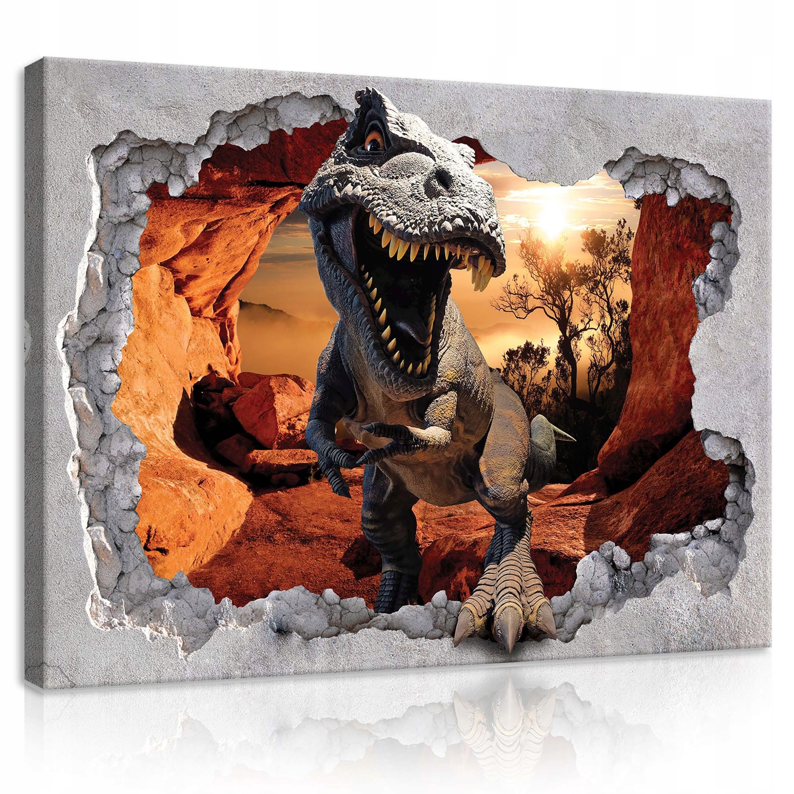 Obraz 100x75 Dinosaurus Tyranosaurus Rex 3D efekt prehistorický svět fantazie