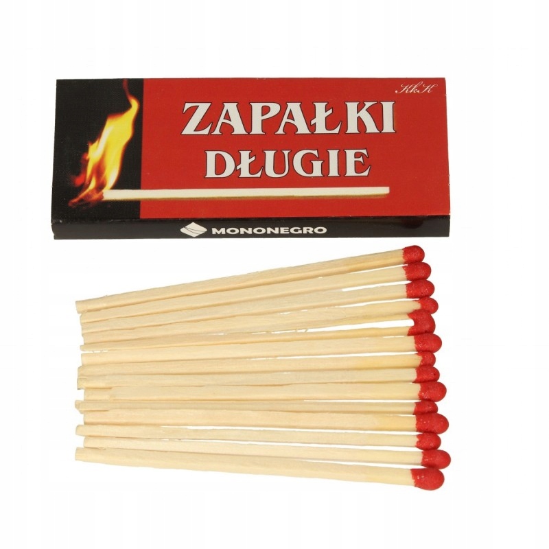 Zapałki 75mm Długie Znicze Świeczki Grill 1x15 zapałek