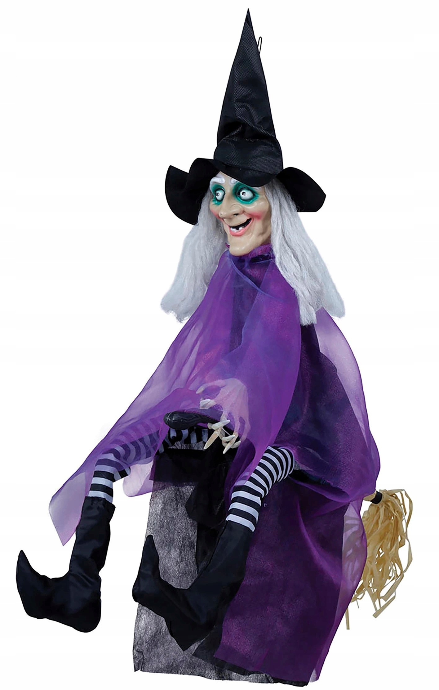 Interaktivní čarodějka na metle na Halloween