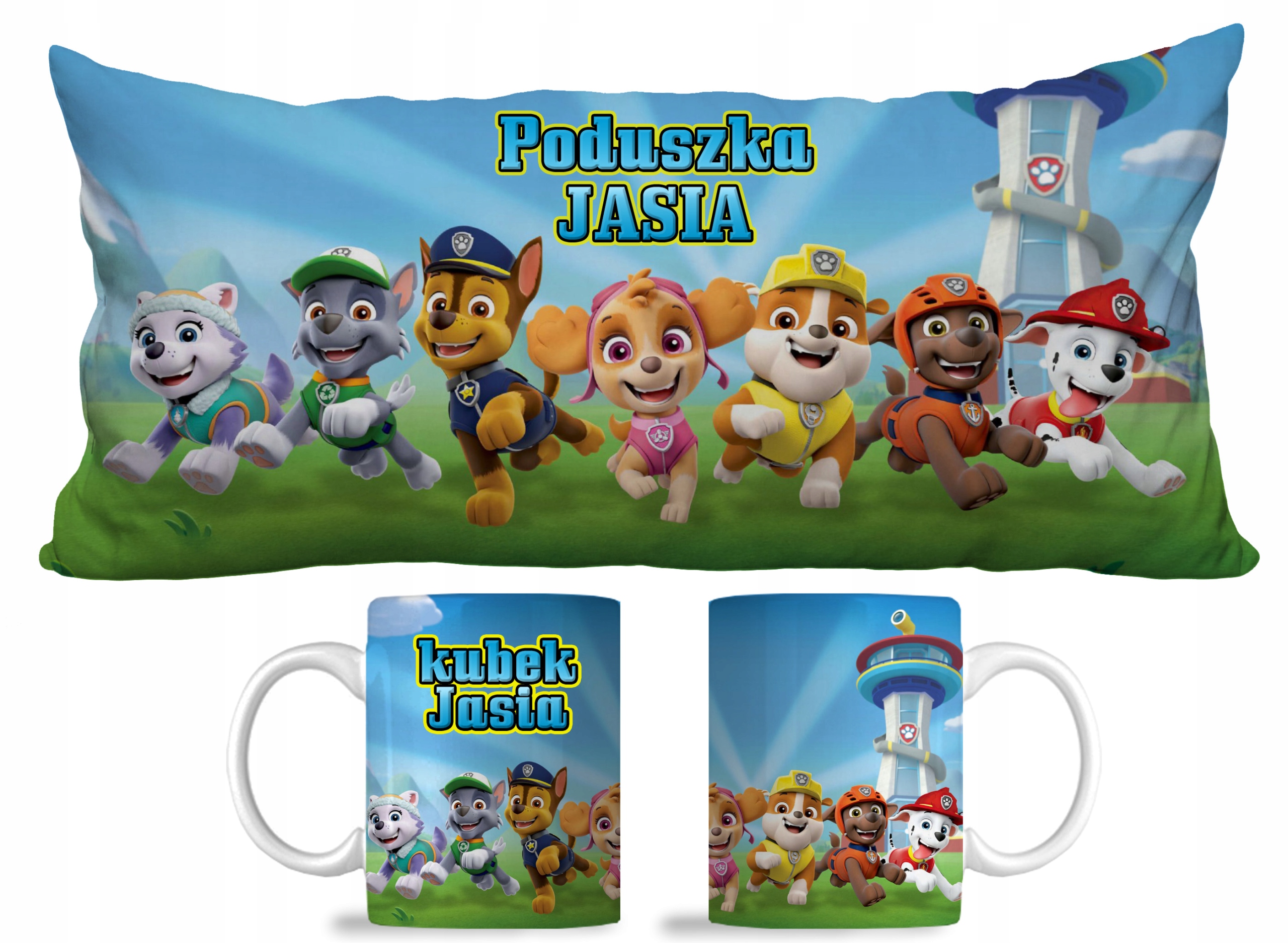ZESTAW KUBEK I PODUSZKA PSI PATROL PAW PATROL IMIĘ