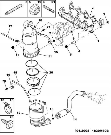 PRZEWOD RURKA FILTR FAP DPF CITROEN PEUGEOT 1714F9 Part number 1714 F9