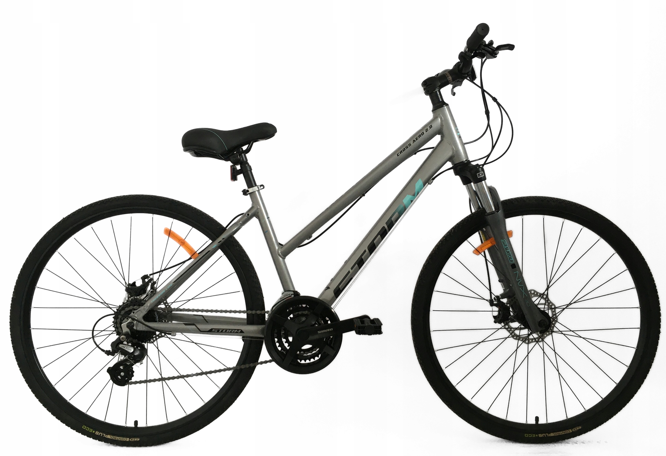 Rower Storm Cross Aero 2.0 Lady srebrny/mięta 17