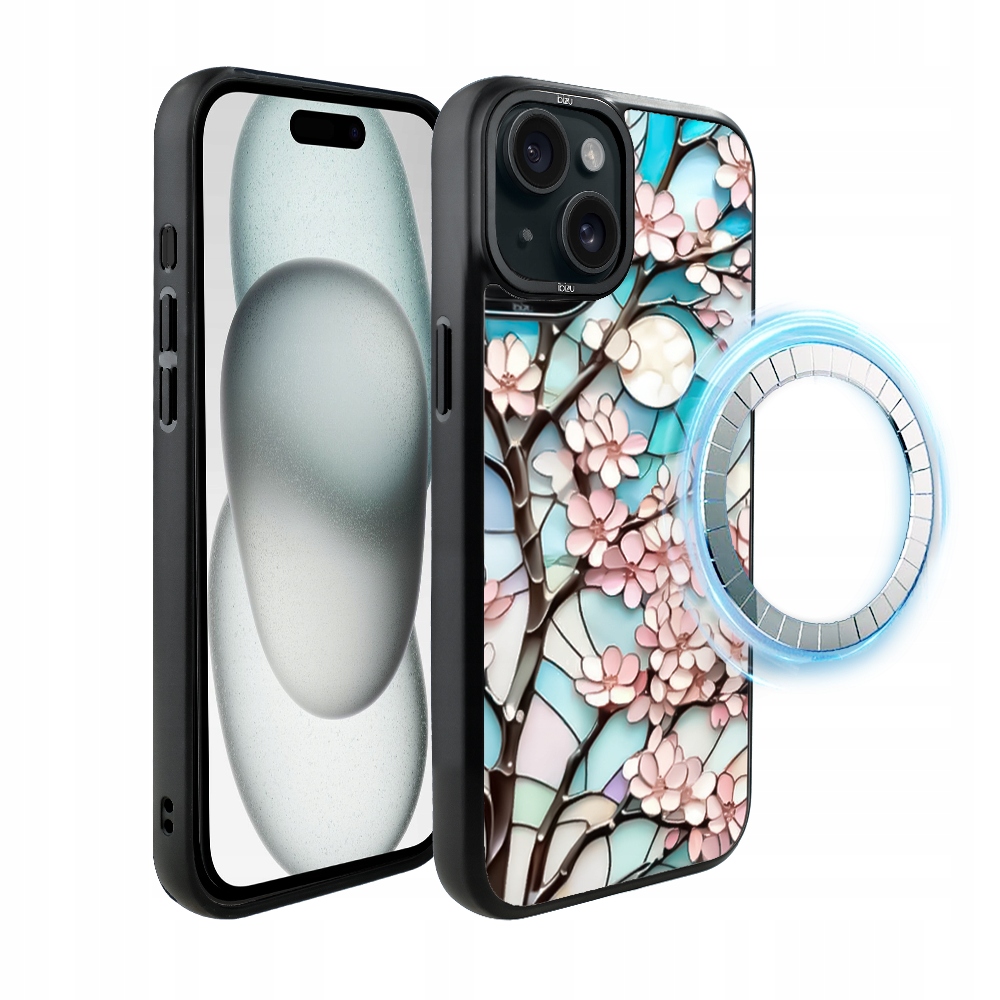 Pouzdro pro iPhone 15 Ibizu DropGuard Matt s MagSafe, Měsíční Višeň