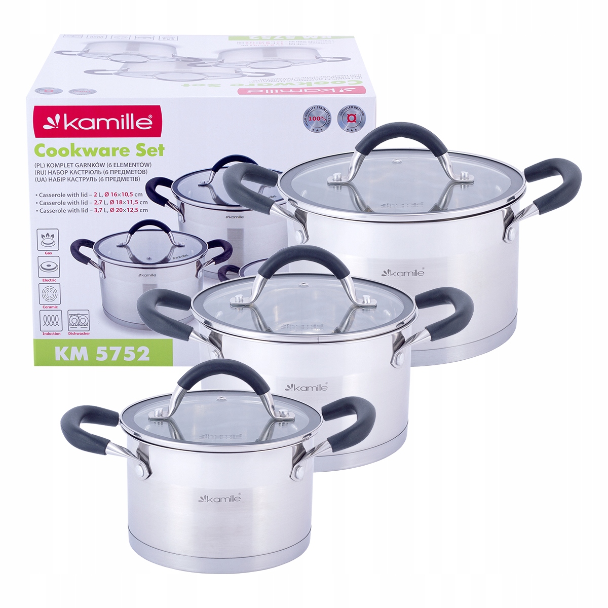

Garnki Zestaw Komplet Garnków Gaz Indukcja Kamille