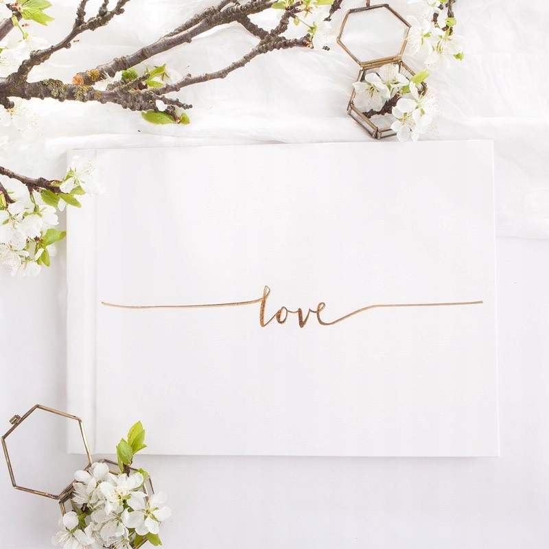 KSIĘGA GOŚCI WESELNYCH Z NAPISEM LOVE ZŁOTA Rodzaj księgi