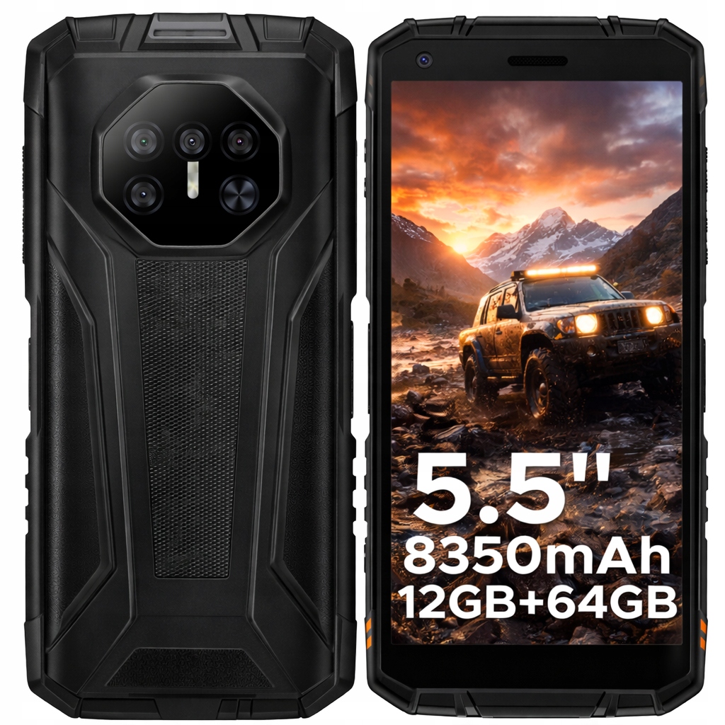 Doogee Fire3 Odolný Chytrý Telefon 8350mAh 5.5"IPS 12+64GB IP69K/NFC/Telefon