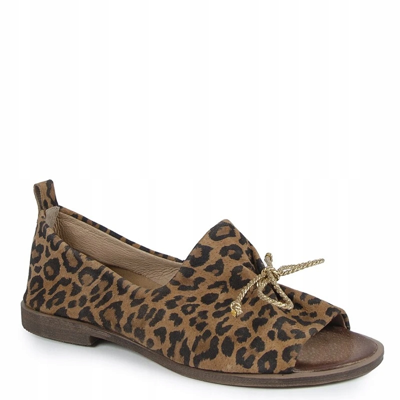 Nicole 2660 Hnědá Panterka Kožené Sandály 41