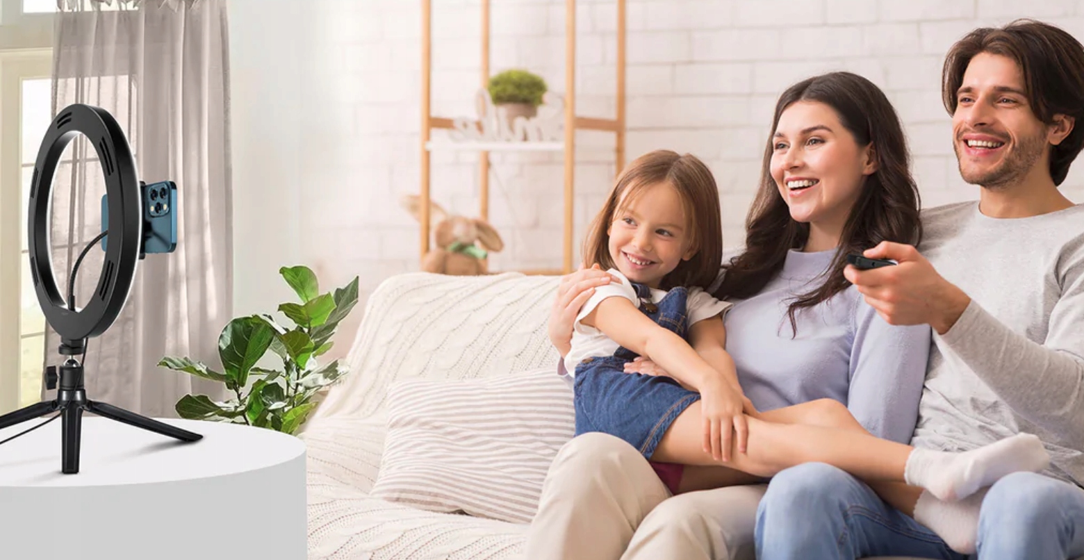 LAMPA PIERŚCIENIOWA LED SELFIE STATYW RGB 10'' Model MCE610