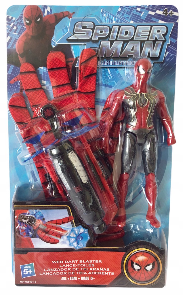 WYRZUTNIA SPIDERMAN RĘKAWICA STRZAŁKI SIEĆ STRZELA Marka Pozostałe