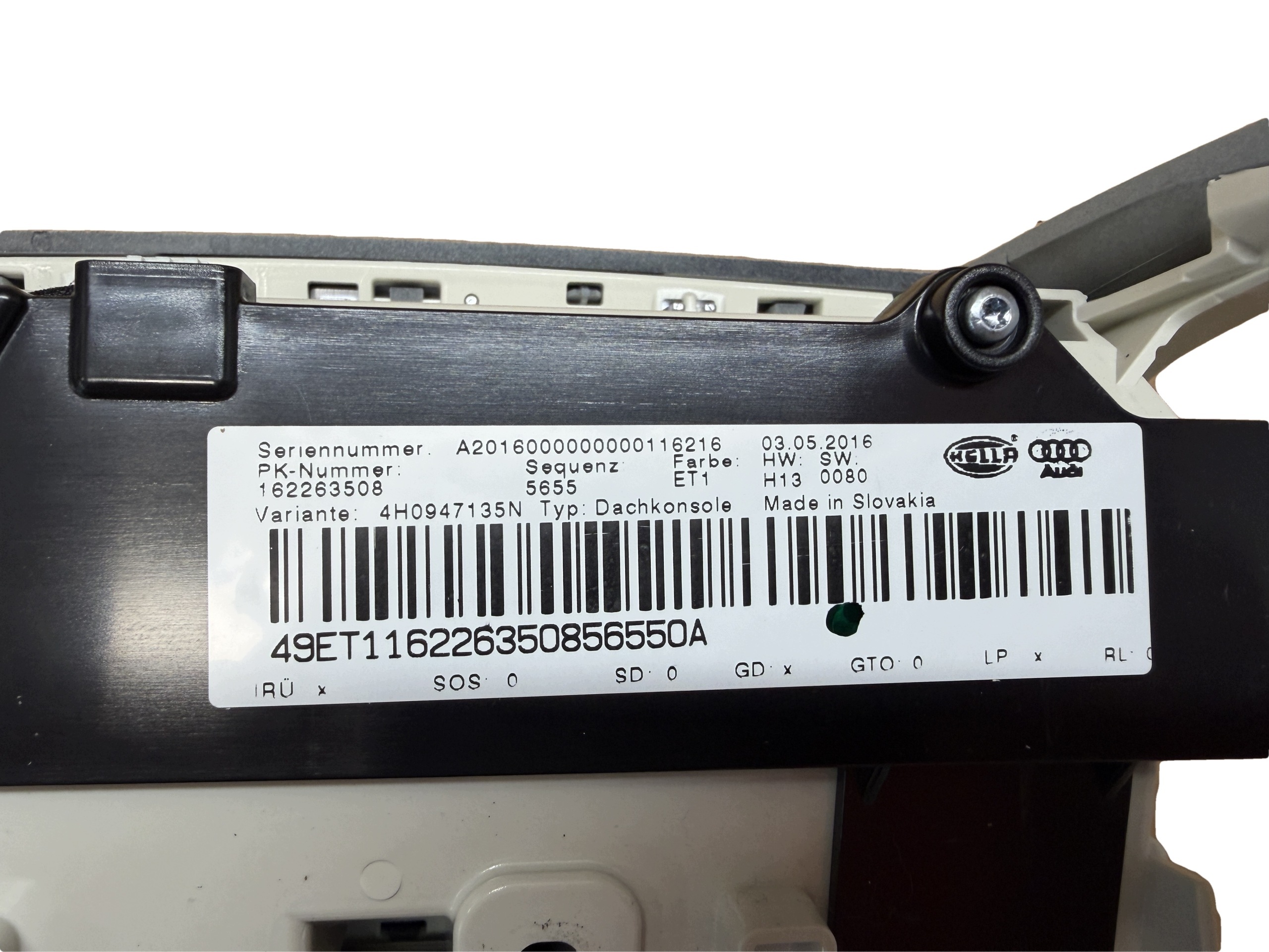 AUDI A8 4H D4 FANALE interna CIELO INTERNO 4H0947135N