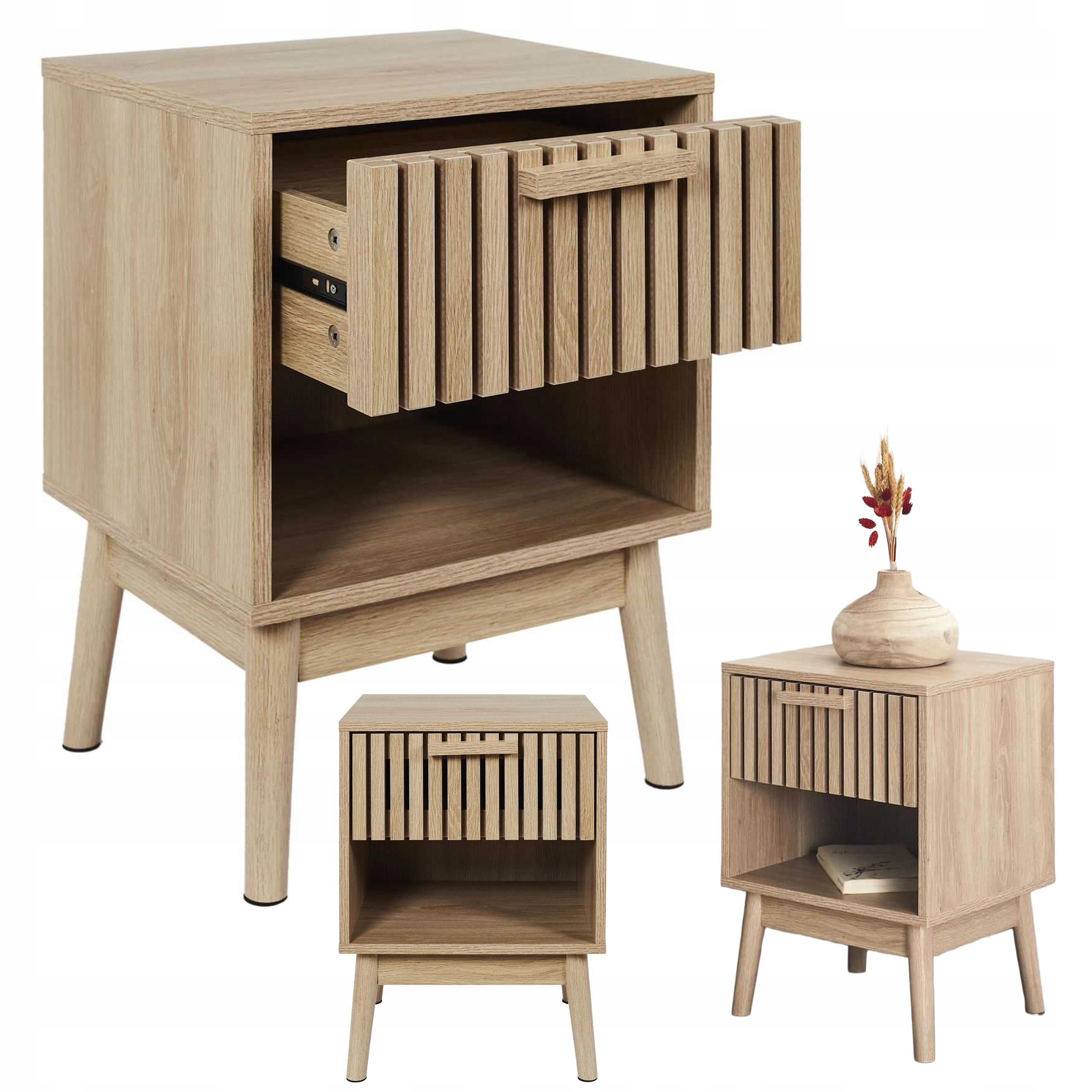 Nočná skrinka Linea Nočný stolík s zásuvkou a poličkou Boho do spálne Loft