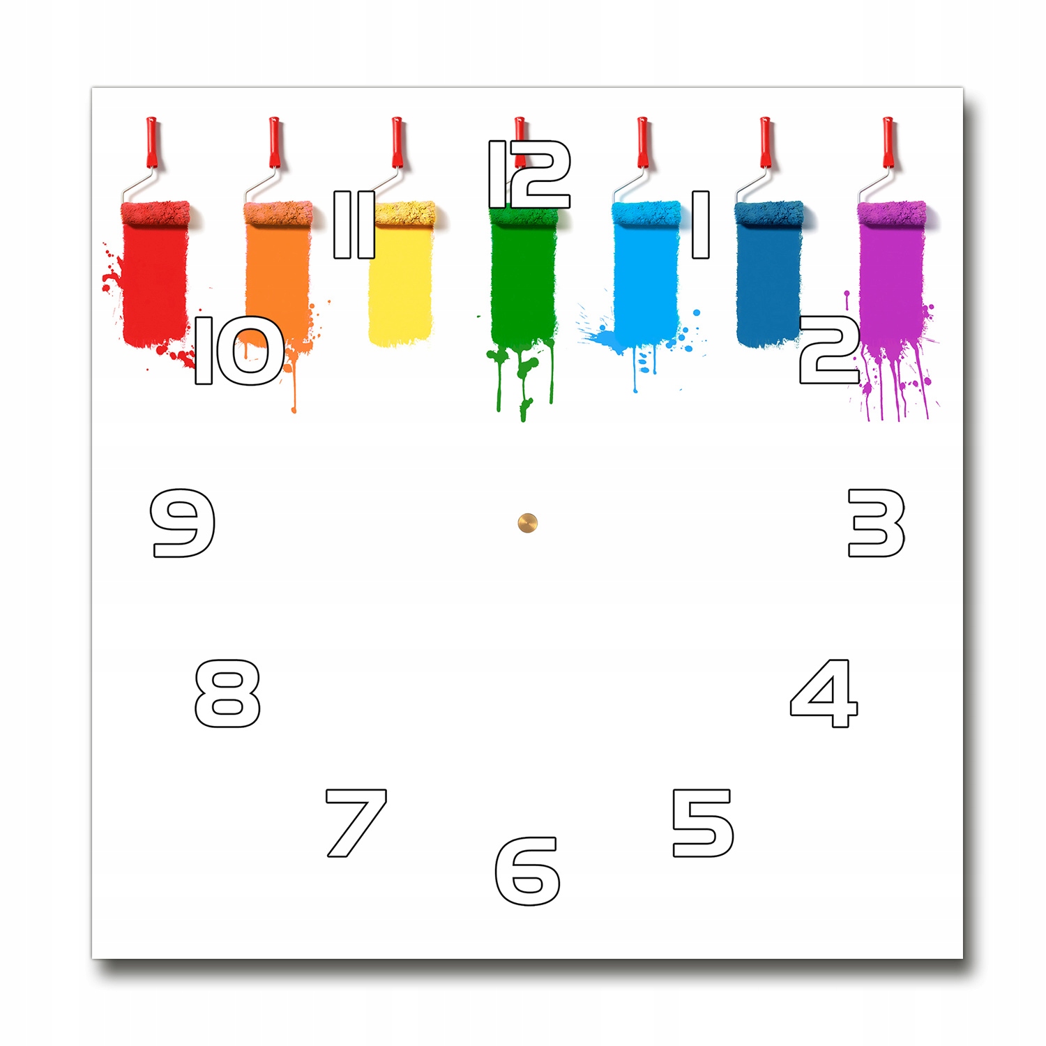 

Zegar szklany na ścianę Wałki malarskie 30x30 cm