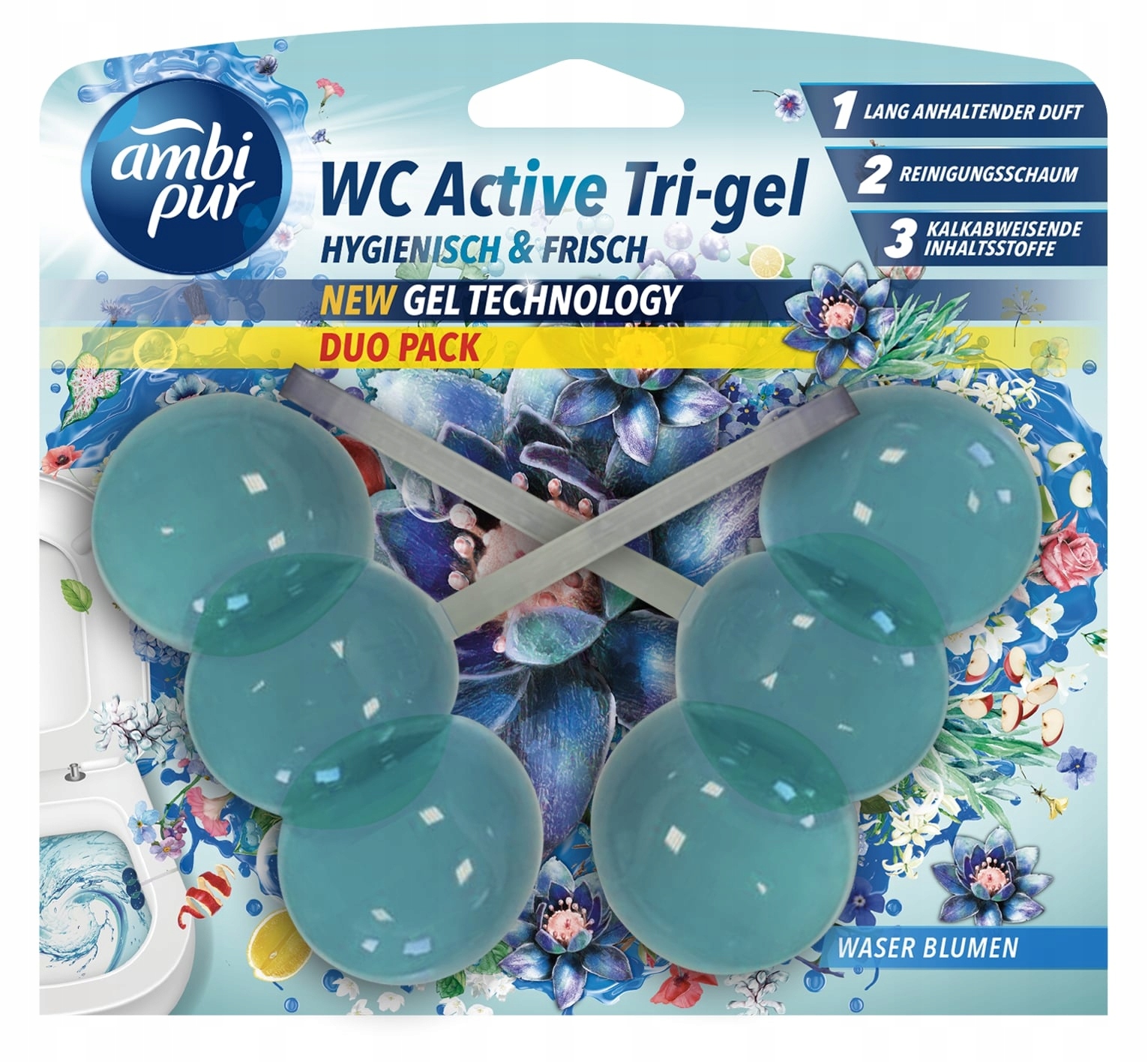 

Ambi Pur Wc Active Kulki 2x45g Water Flowers