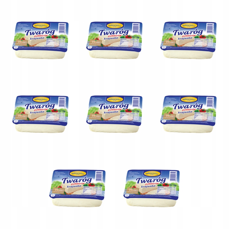 Twaróg półtłusty Włoszczowski 1 kg X8