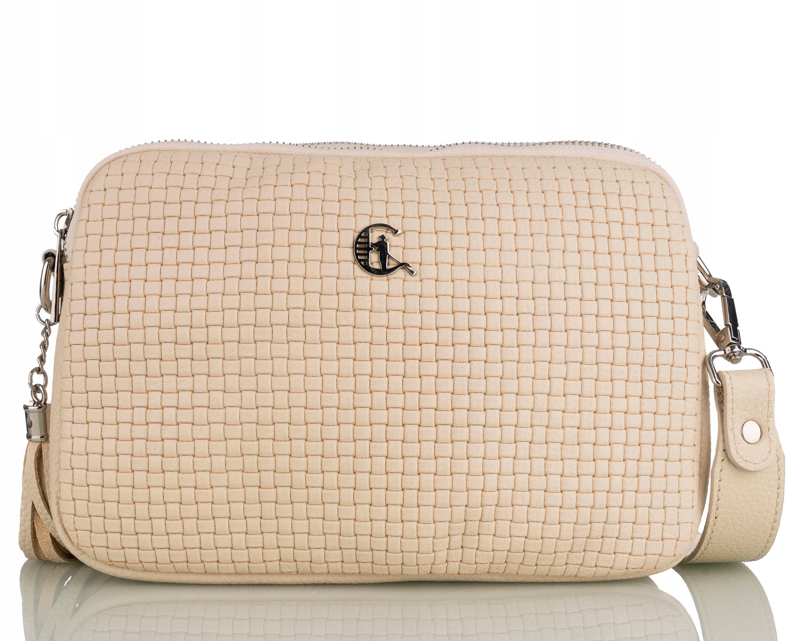 Kožená kabelka přes rameno dámská canaletto malá elegantní polská