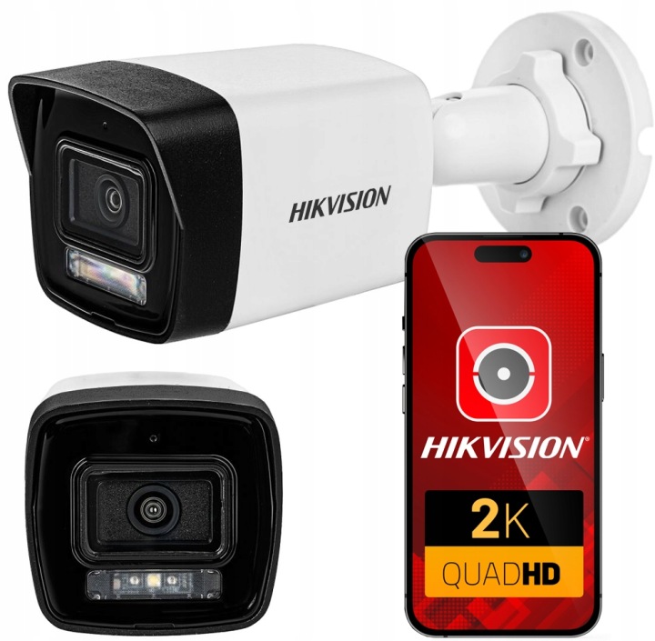 Kamera Ip Hikvision 4MPx Mikrofon Smart Hybrid Light PoE DS-2CD1041G2-LIU