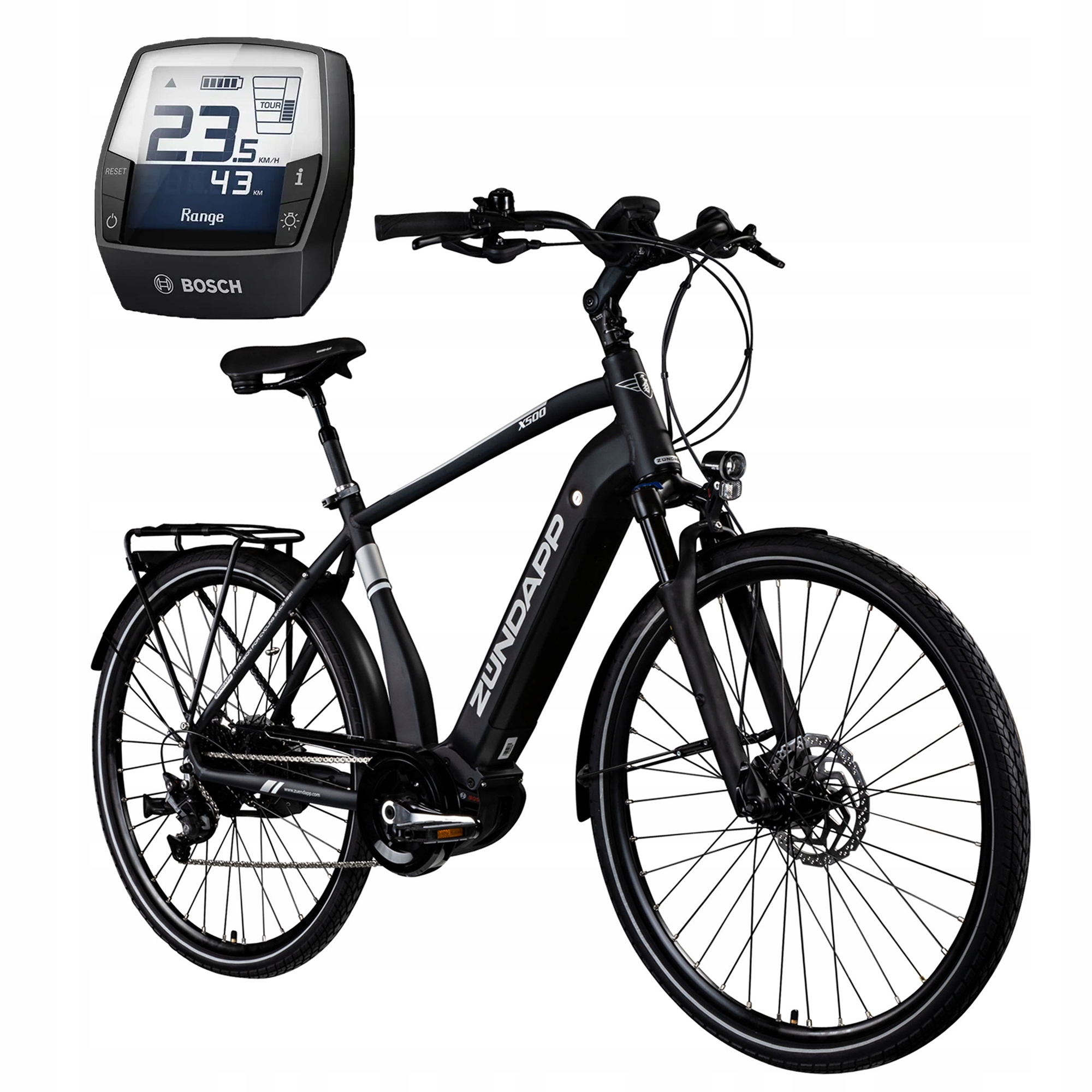 Rower elektryczny trekkingowy Zundapp X500 28" 250W Bosch 51cm czarny