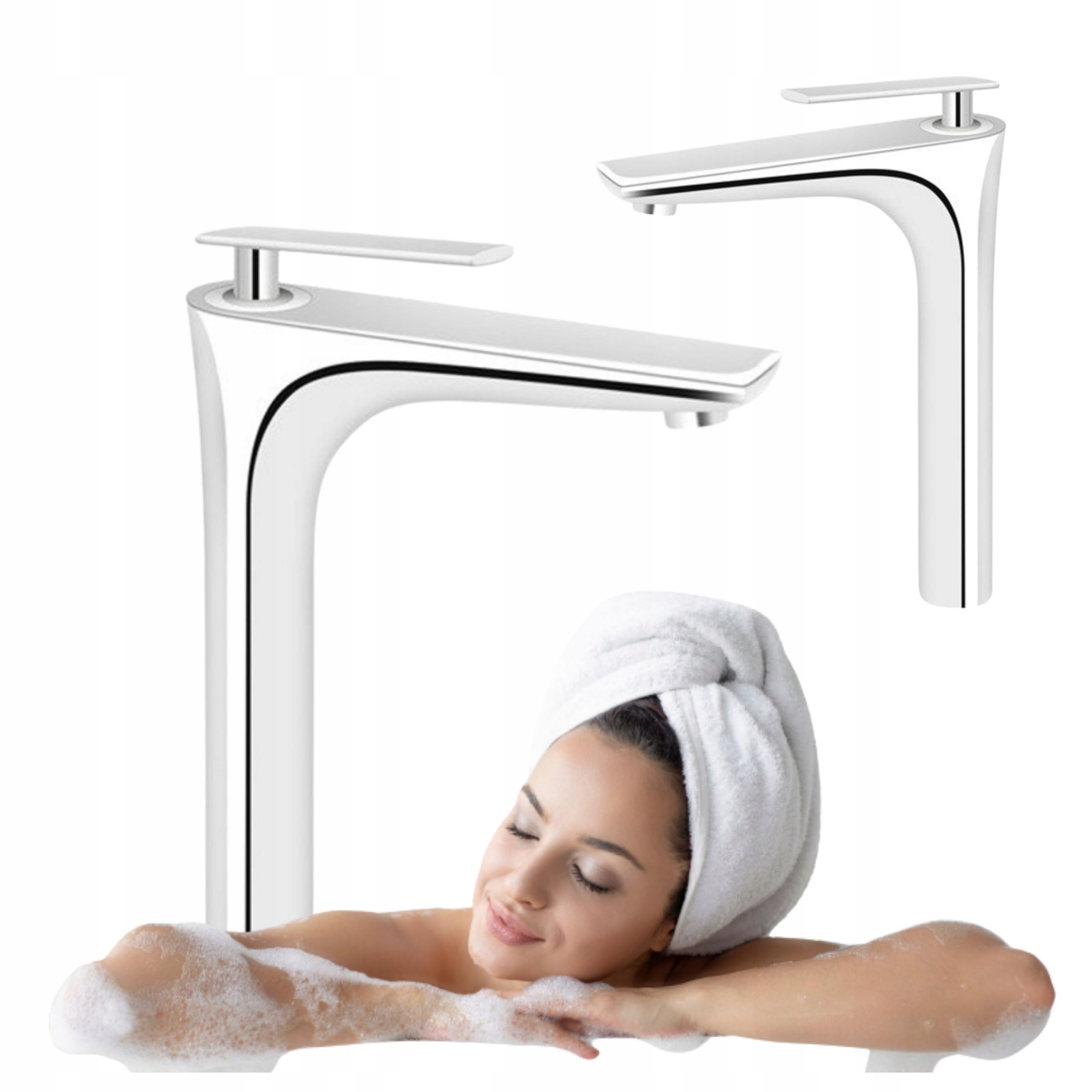 Vysoká Chromová Umyvadlová Baterie