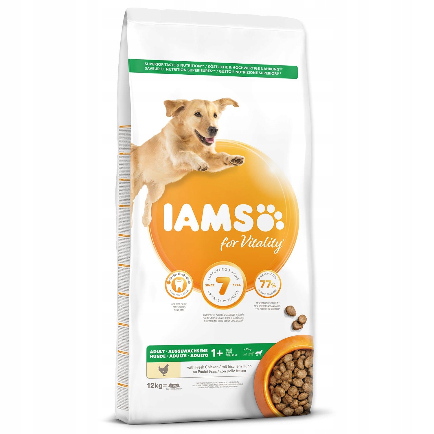Levně Krmivo Iams Dog Adult Large Chicken 12kg