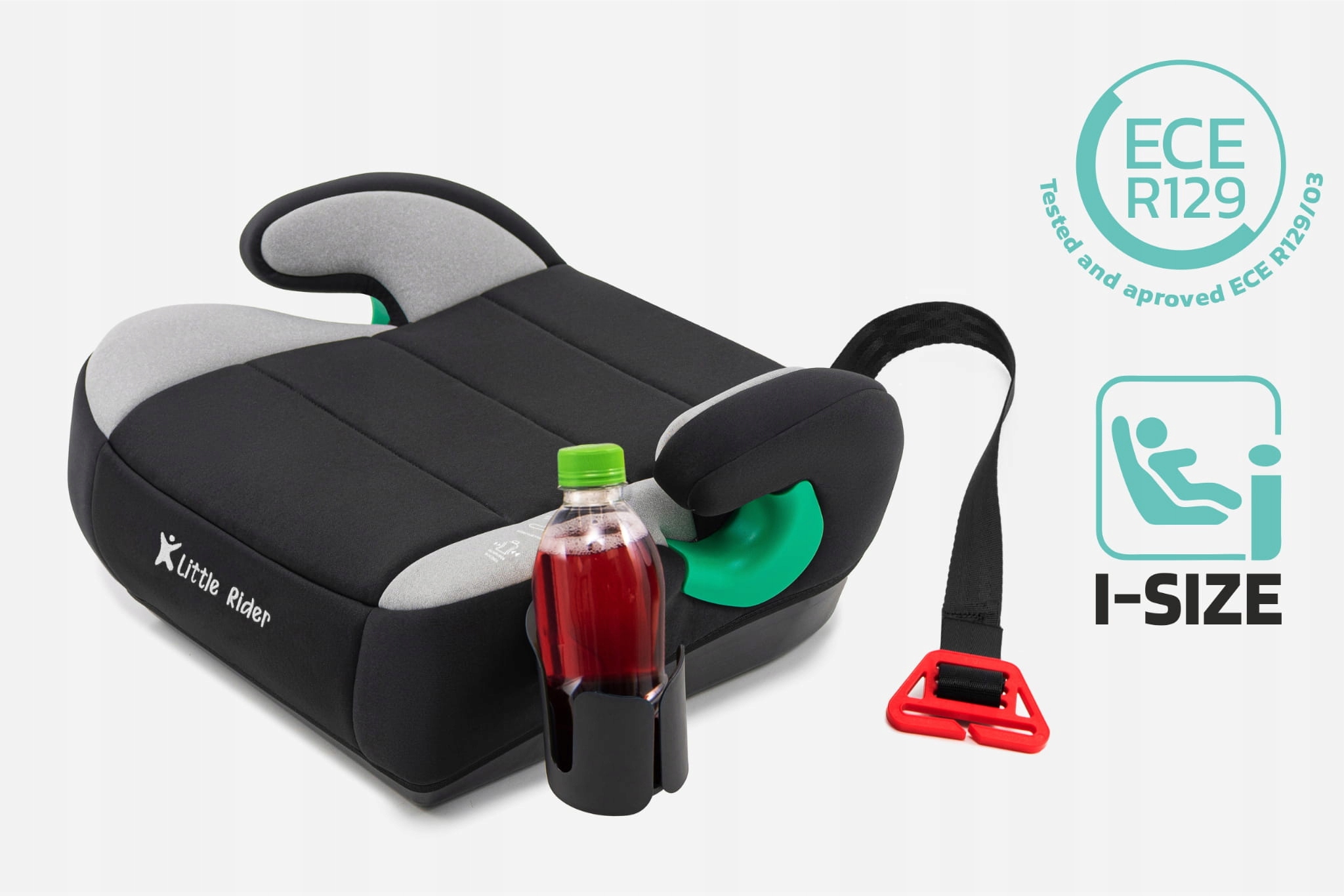 FOTELIK SAMOCHODOWY PODKŁADKA SIEDZISKO CZARNO-SZARY R129 125-150 CM Rozmiar 15-36 kg