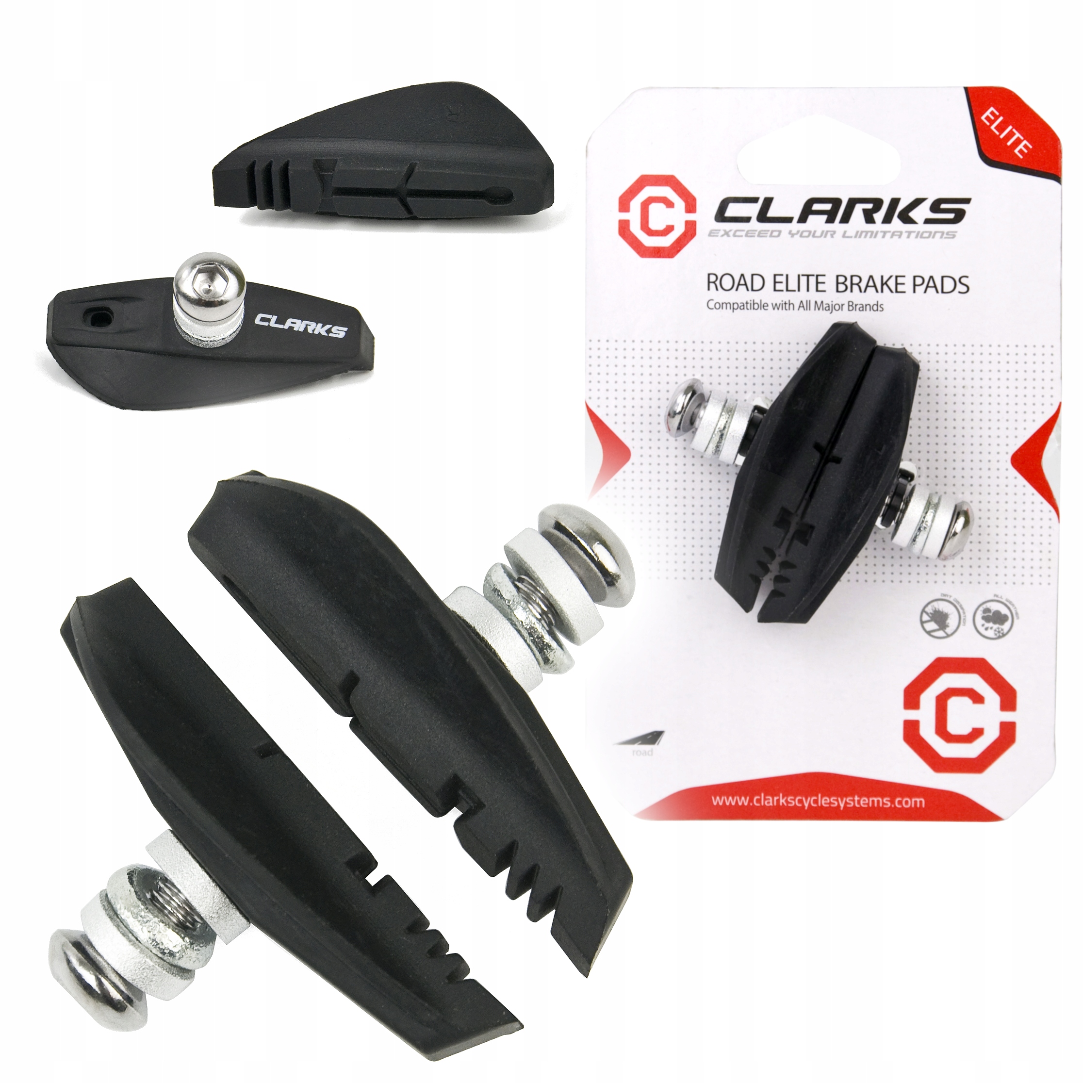 Klocki hamulcowe szosowe Clarks CPS250 55mm czarne