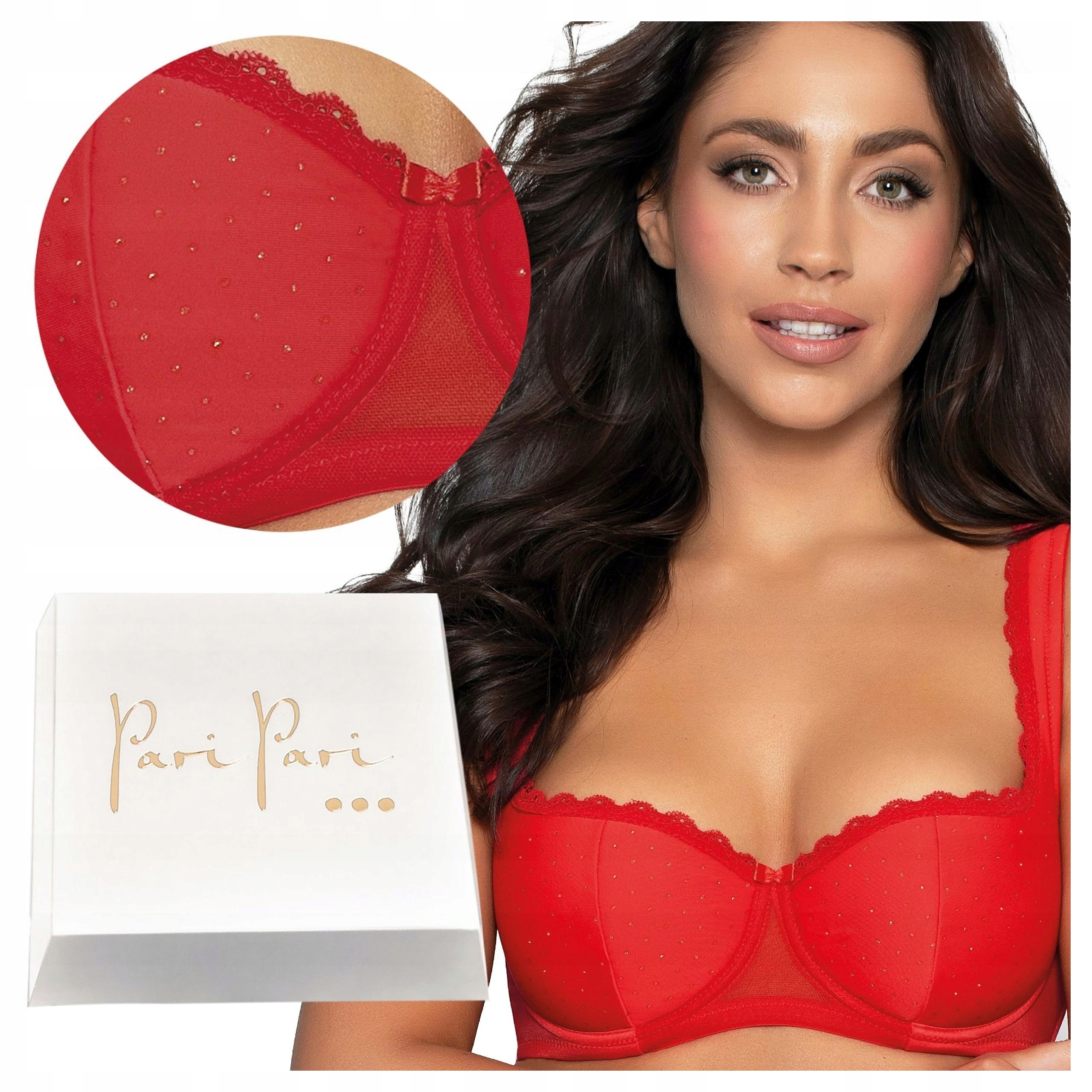 Podprsenka Balkonetka Vyztužená podprsenka Široká ramínka Červená 80A