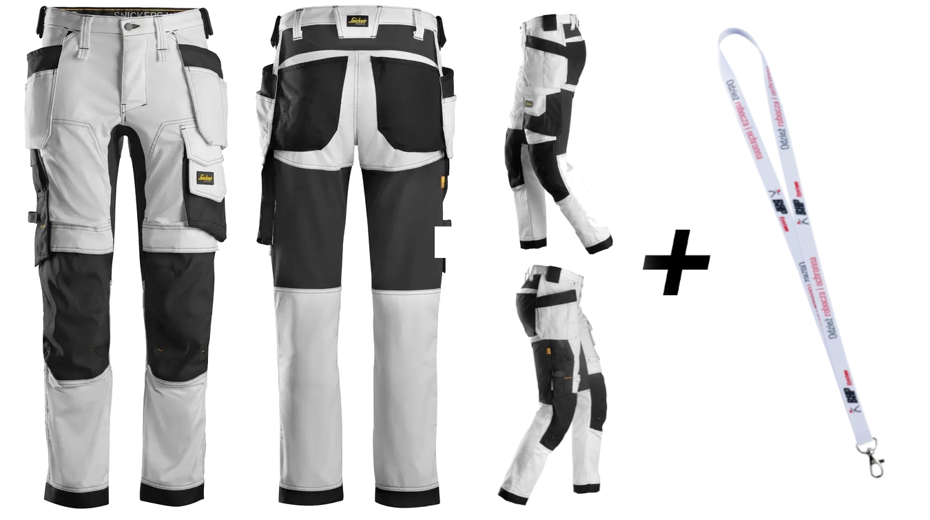 Kalhoty Snickers Stretch AllroundWork 6241 Bílá 52