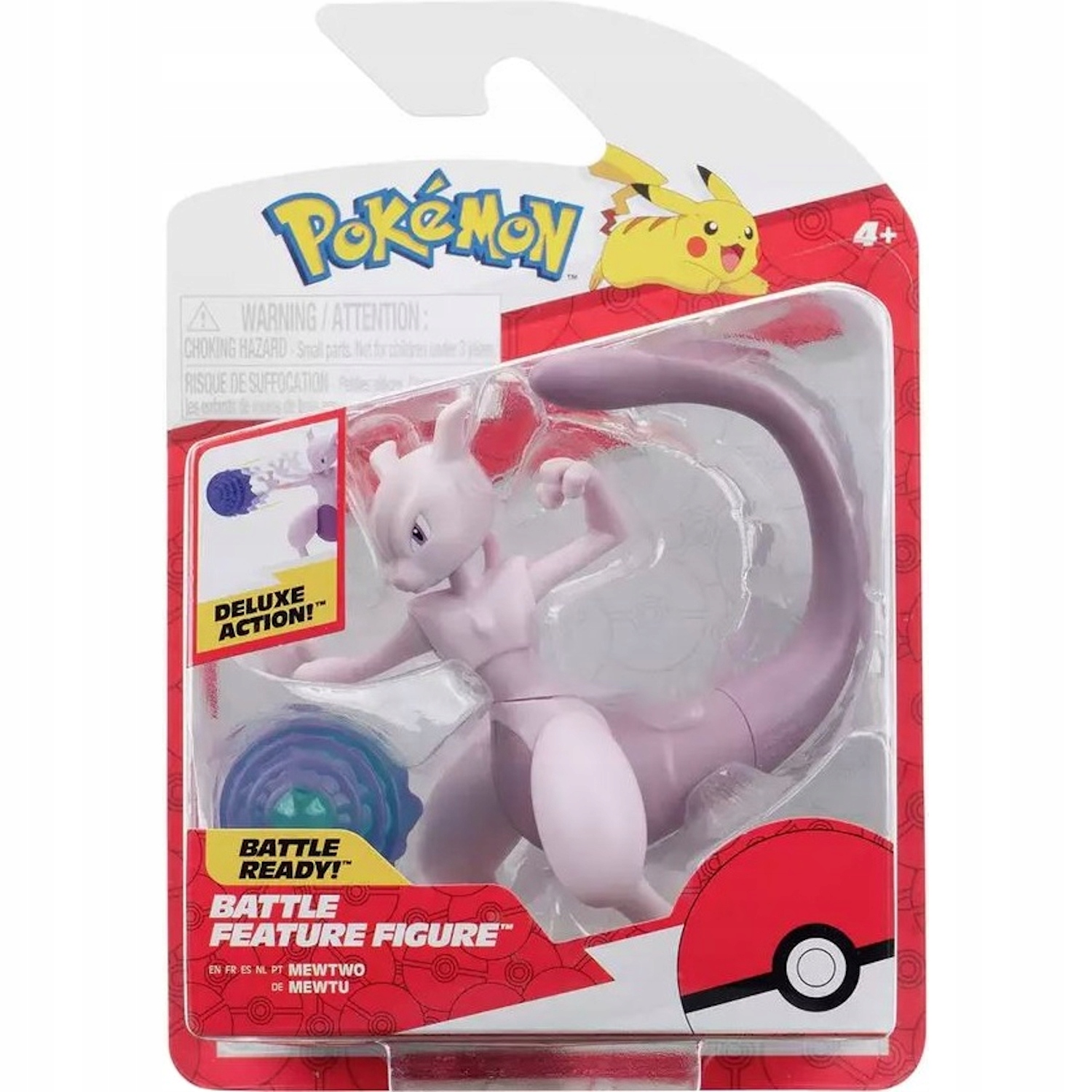 POKEMON MEWTWO FIGURKA ORYGINALNA ATAK BITEWNA RUCHOMA DUŻA + Stempelek