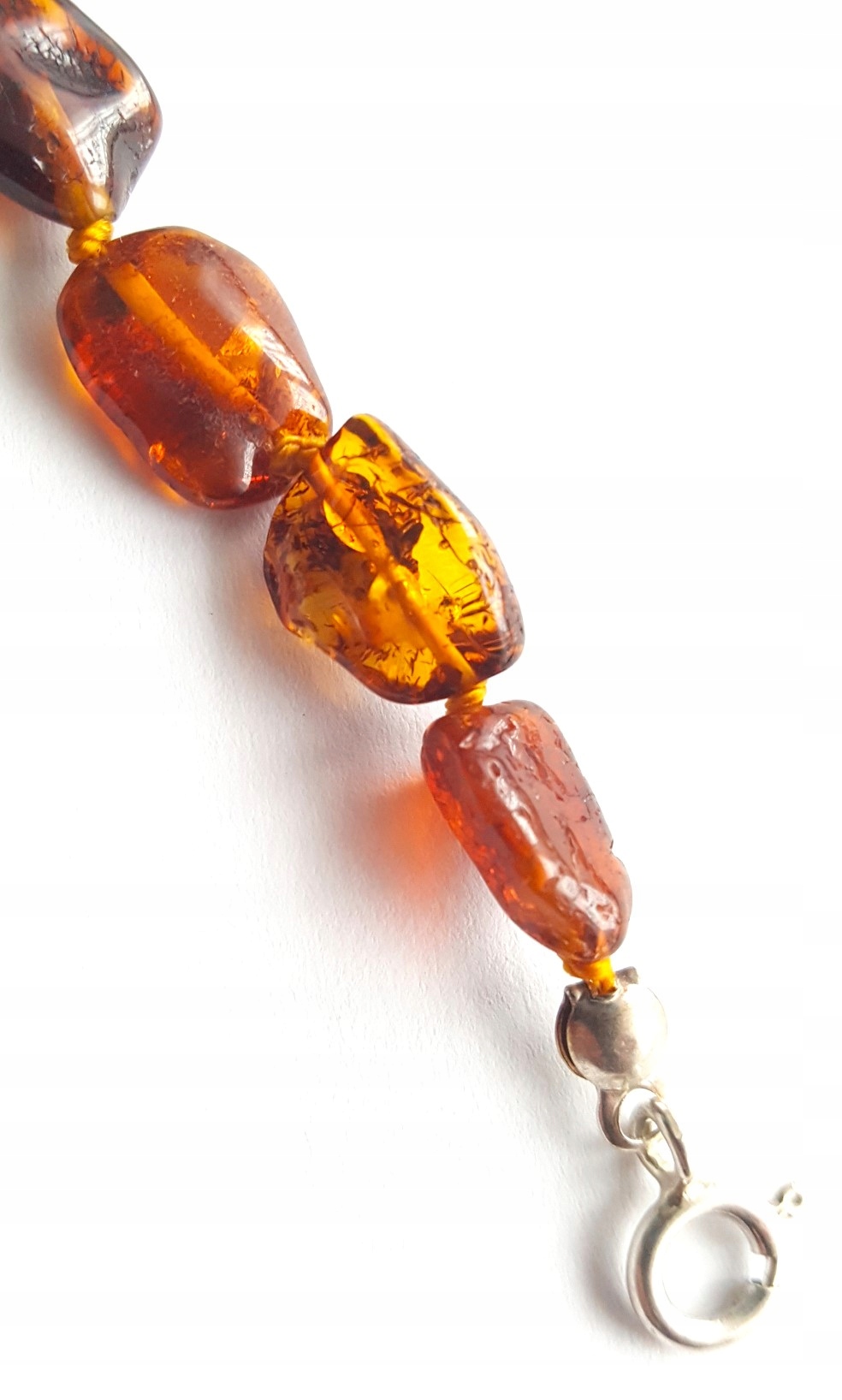 KORALE BURSZTYNOWE- SZLIF. *fasolka* BRĄZOWE -52cm Kolekcja Korale szlifowane