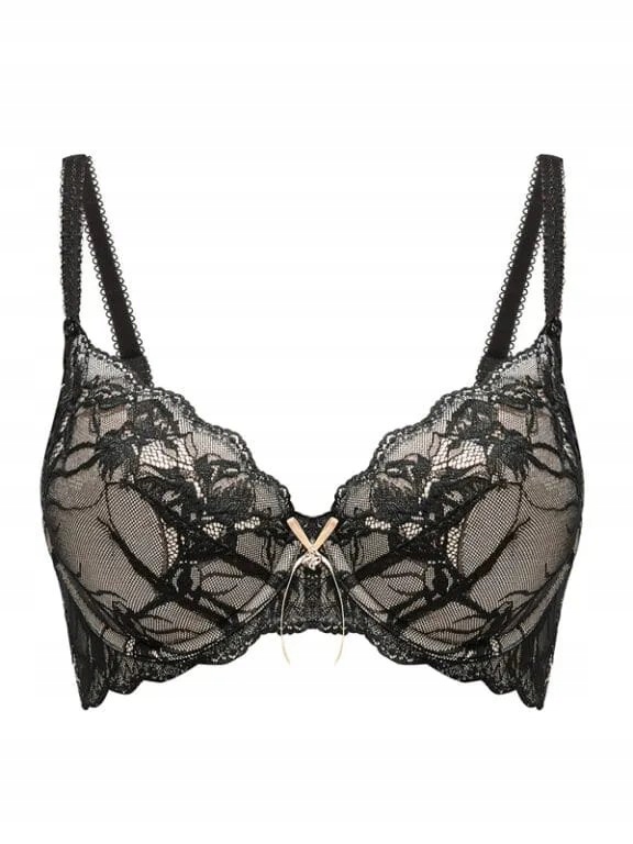 Podprsenka Agio DB-9331 Černá B 85 Krajková Podprsenka S Kosticemi