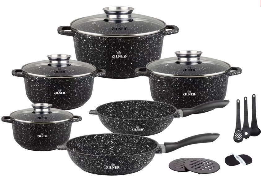 Sada hrnců 17 dílů plynová indukce kuchyňské náčiní