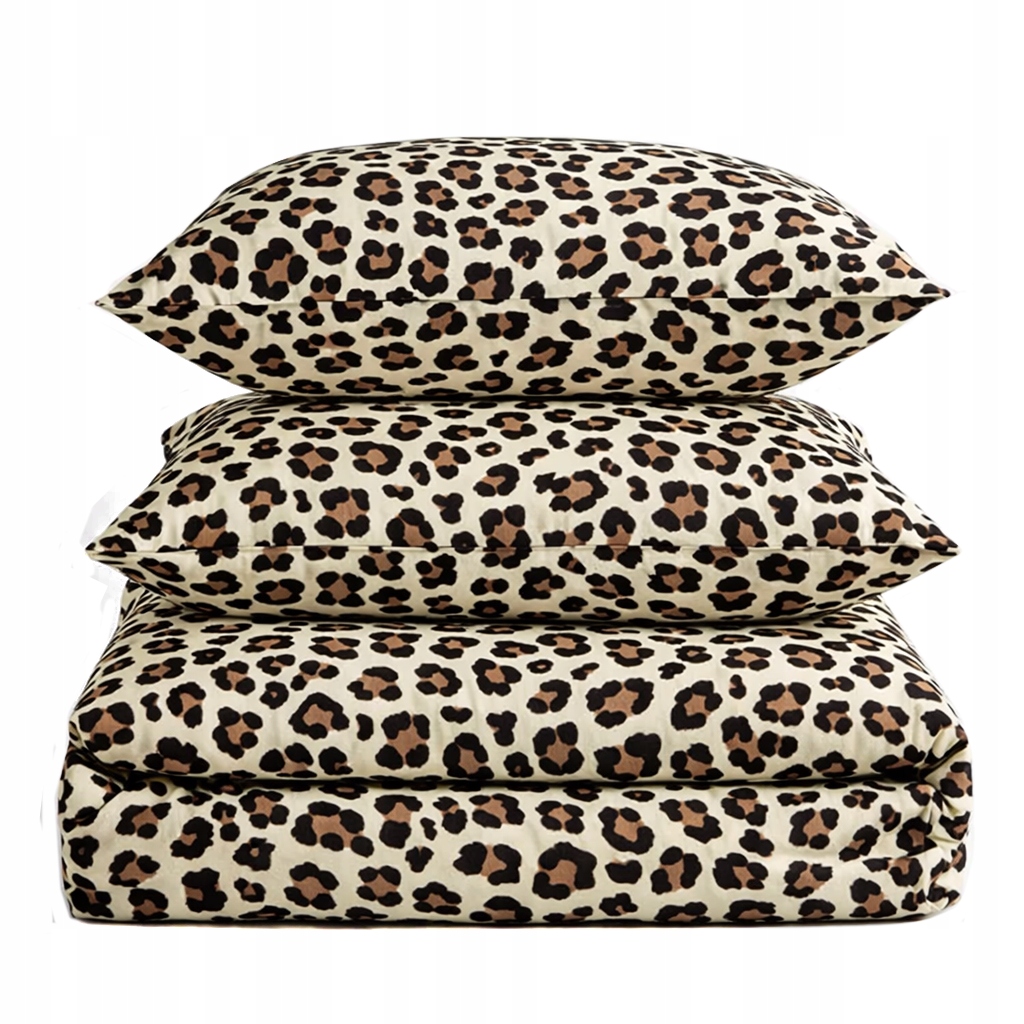 Pościel bawełniana 200x220 +poszewki naturalna bawełna panterka cętki modna