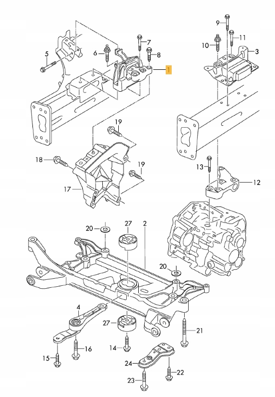 MOCOWANIE ŁAPA PODUSZKA SILNIKA AUDI VW SKODA SEAT Typ samochodu Samochody osobowe