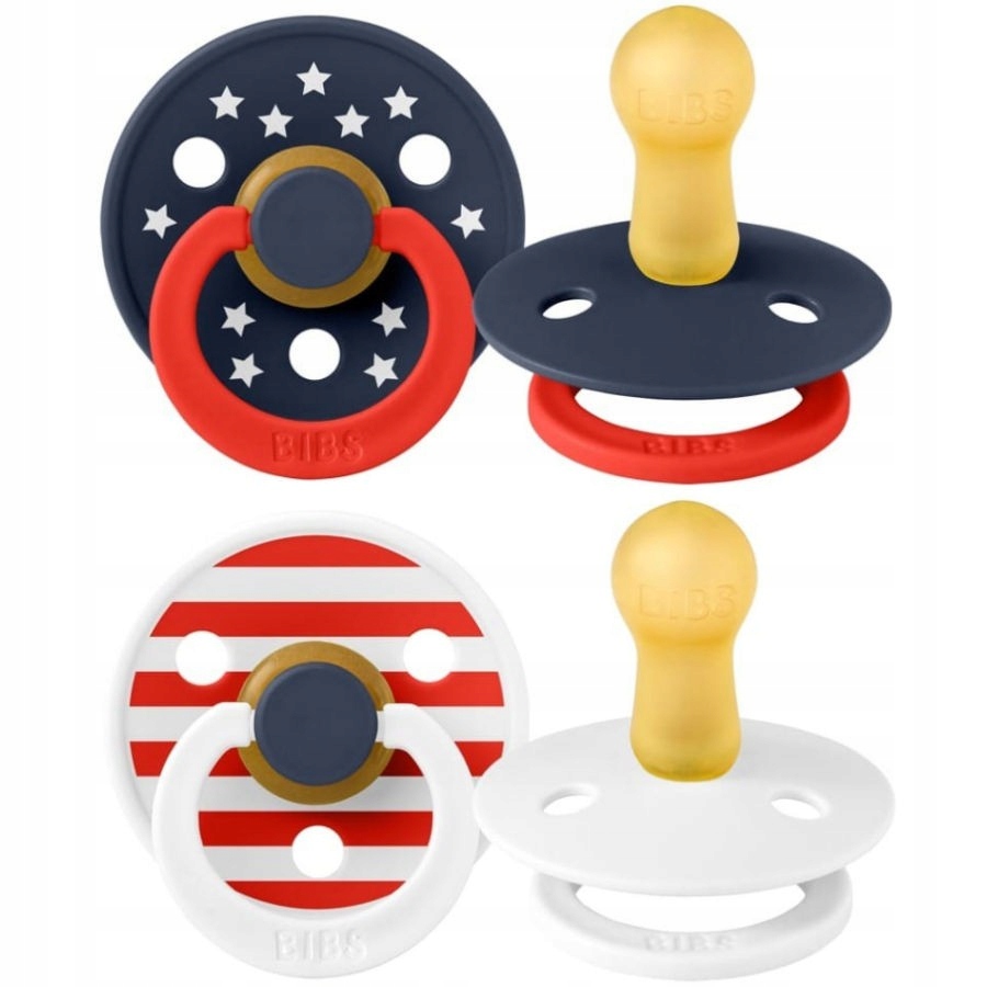 BIBS M COLOUR 2-PACK STARS&STRIPES Smoczek 6m+