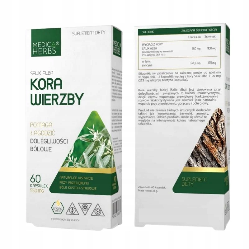 

Medica Herbs Kora Wierzby 60k Reumatyzm Ból Stawów