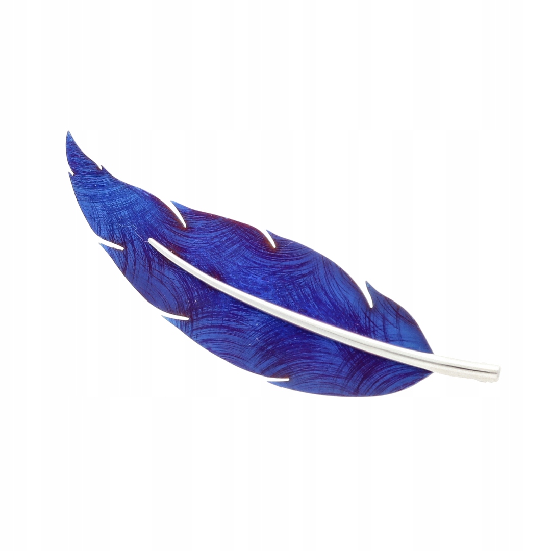 Brož pírko titan stříbro rhodiované