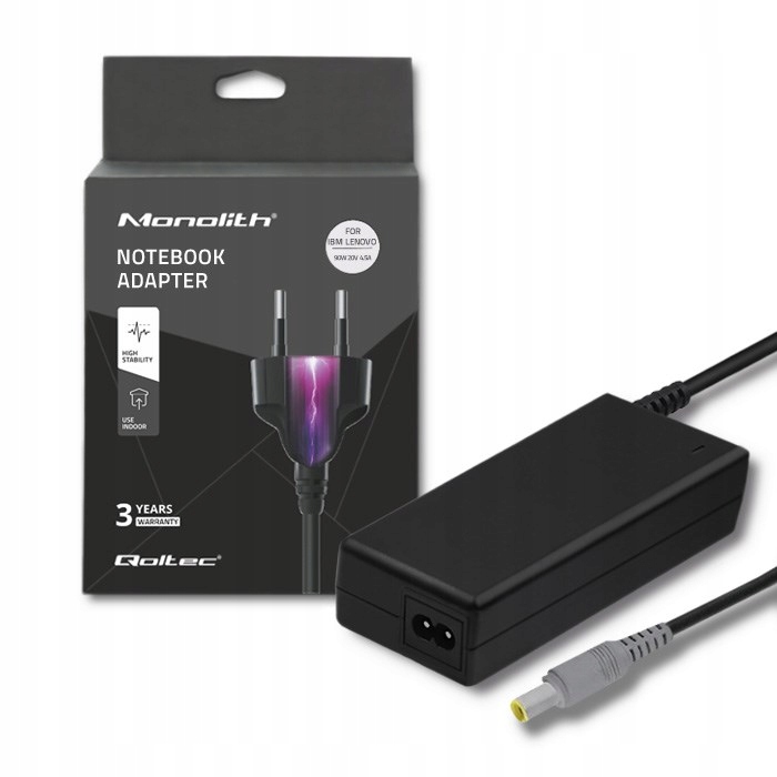 Zasilacz Qoltec 50093.90W do notebooka Ibm, Lenovo (20 V; 4,5 A; 90W; 7.9 m