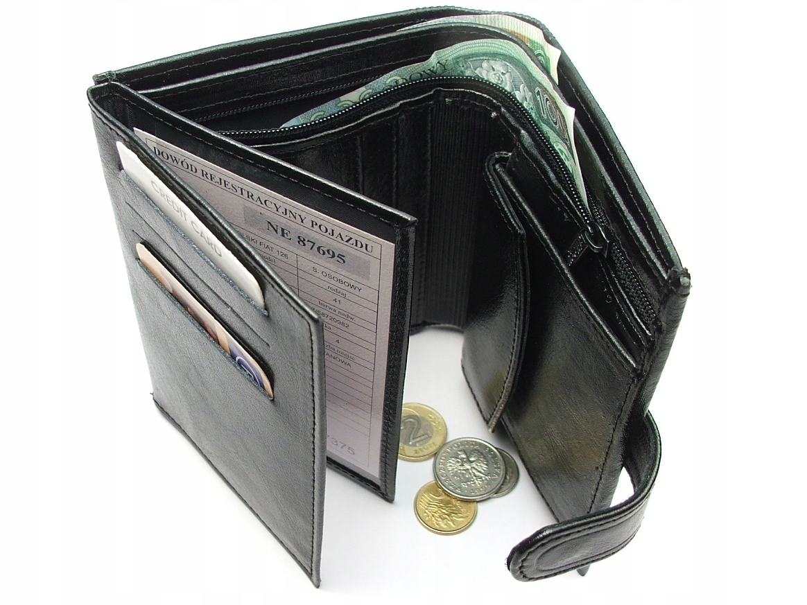 Solidny Klasyczny Portfel Męski Andrus- Skóra Naturalna produkt Pl Czarny