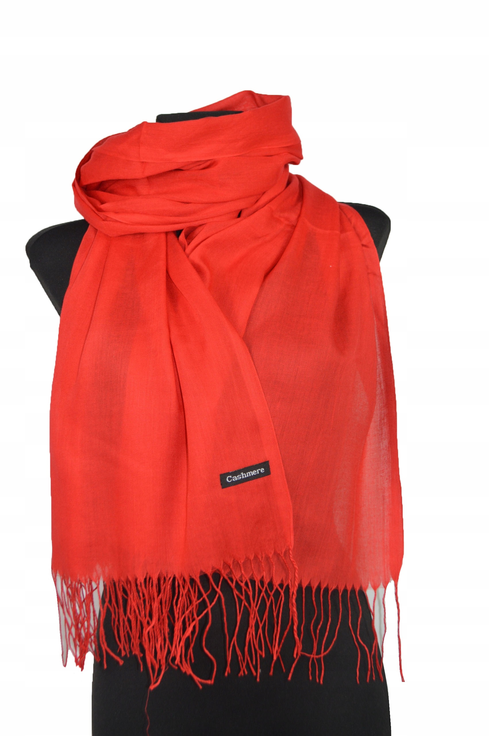 SZAL KASZMIROWY SZALIK GŁADKI FRĘDZLE KOLORY