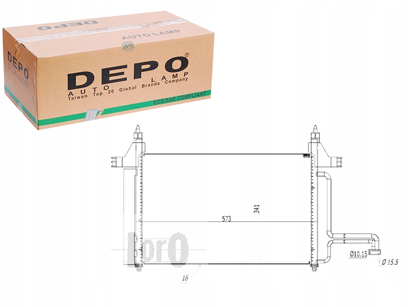 конденсатор Радиатор кондиционера Depo 46745840 082