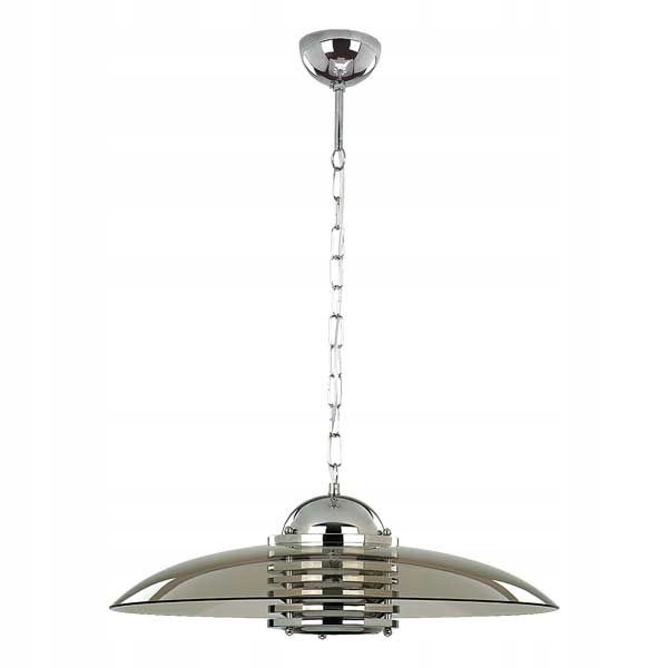 Previs loft Castro chrómovaná lampa s priehľadným dymovým tienidlom v obývacej izbe