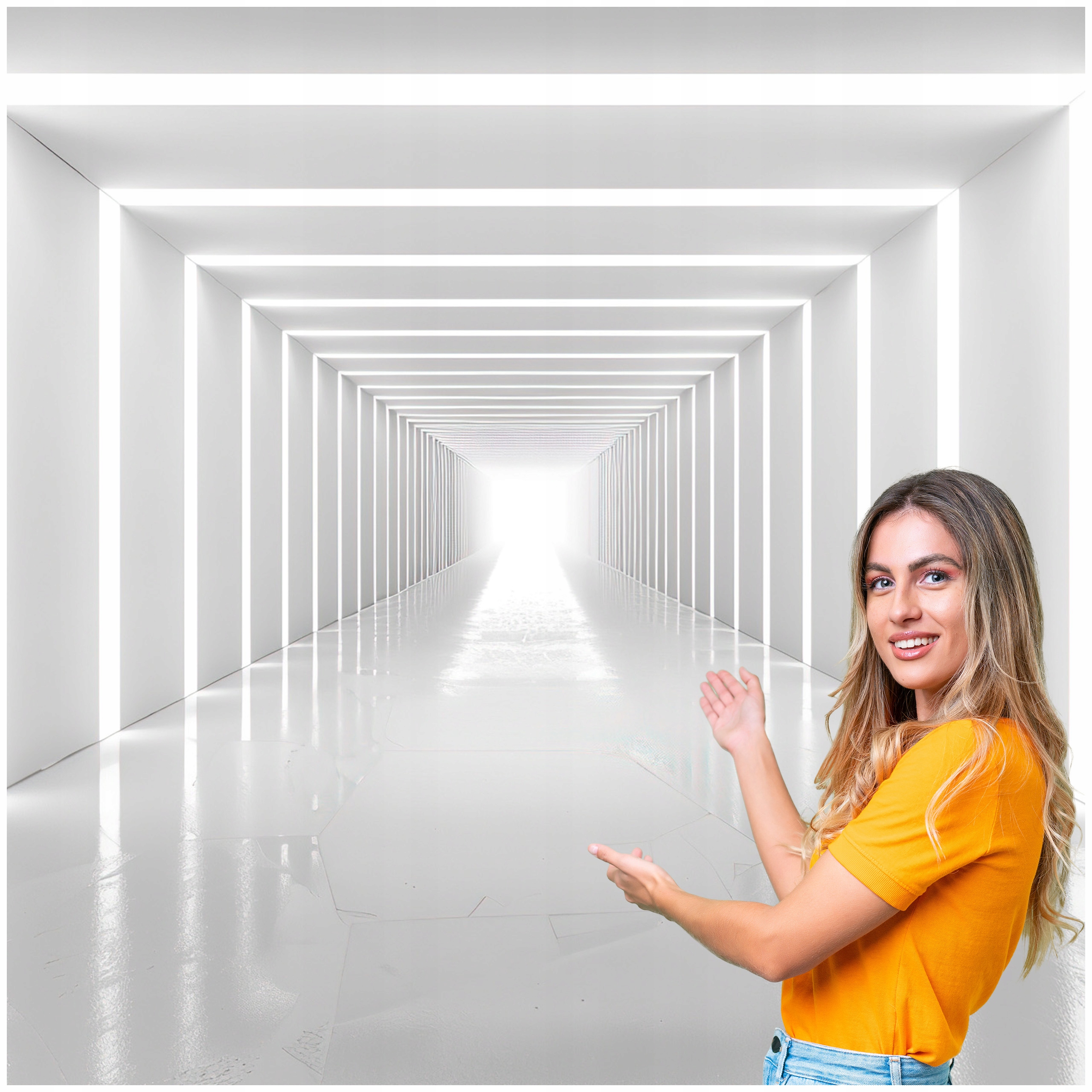 Fototapeta 3D Tunel Chodba Dlhá hala 392x260 TUN08F