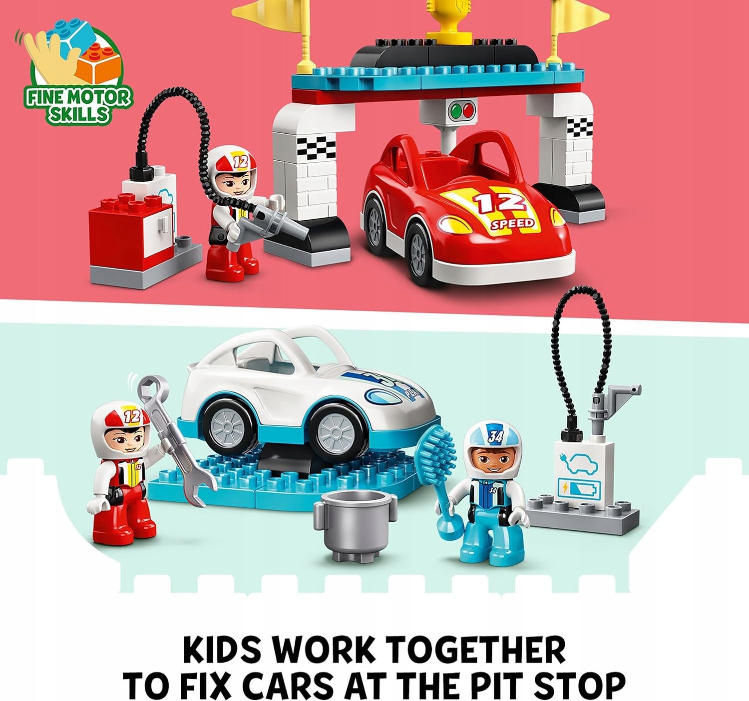 LEGO DUPLO 10947 SAMOCHODY WYŚCIGOWE Seria Miasto