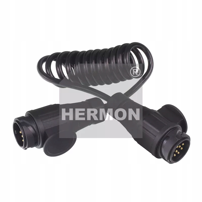 PRZEWÓD SPIRALNY 13/12V WTYCZKI PLASTIKOWE, 8 ŻYŁ, DŁG ROBOCZA MAX 1,5M